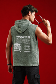 Street Edge Printed Sleeveless Hoodie
