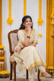 Kerala Grace Kasavu Long Top