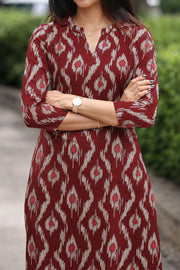 Women's Abstract  Print Straight Cotton Kurti
