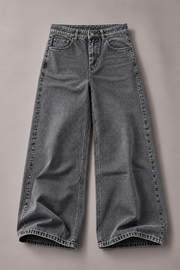 Denrock Classic Plain Wide Leg Baggy Jeans