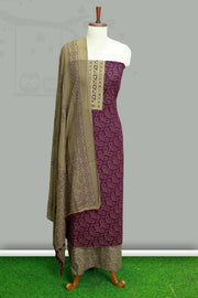 Graceful Cotton Churidar Material – Floral Elegance with Sequin Touch