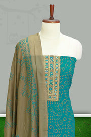Graceful Cotton Churidar Material – Floral Elegance with Sequin Touch