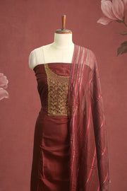 Silk Churidar Material – Golden Thread Work with Sequins