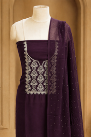 Georgette Churidar Material – Golden Thread Work