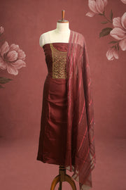 Silk Churidar Material – Golden Thread Work with Sequins