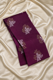Self Print Vichitra Silk Fancy Saree