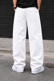 Denrock Classic Plain Wide Leg Baggy Jeans