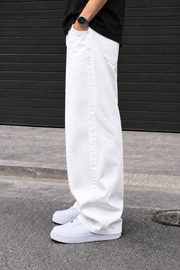 Denrock Classic Plain Wide Leg Baggy Jeans