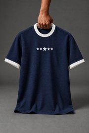 Men's  Graphic Ringer Five Sleeve T-Shirt