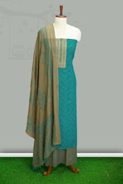 Graceful Cotton Churidar Material – Floral Elegance with Sequin Touch