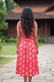 Printed Rayon Long Top with Button Work