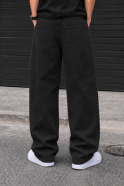 Denrock Classic Plain Wide Leg Baggy Jeans