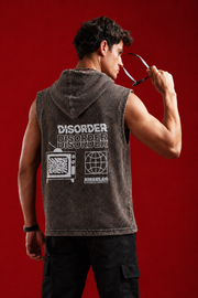 Street Edge Printed Sleeveless Hoodie