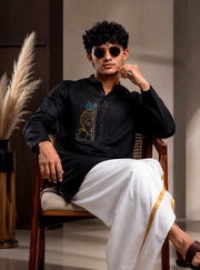 Paul Berg Short Kurta – Lord Krishna Stone Work