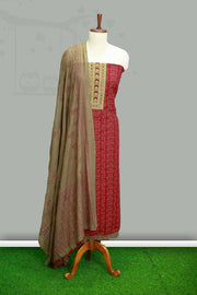 Graceful Cotton Churidar Material – Floral Elegance with Sequin Touch