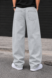 Denrock Classic Plain Wide Leg Baggy Jeans