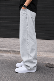 Denrock Classic Plain Wide Leg Baggy Jeans