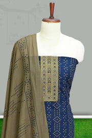 Graceful Cotton Churidar Material – Floral Elegance with Sequin Touch