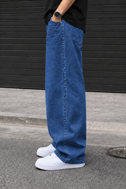 Denrock Classic Plain Wide Leg Baggy Jeans