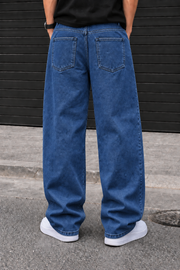 Denrock Classic Plain Wide Leg Baggy Jeans