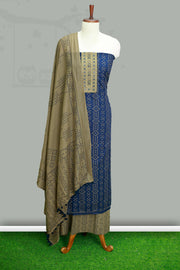 Graceful Cotton Churidar Material – Floral Elegance with Sequin Touch