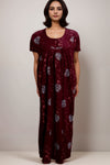 Printed Cotton Nighty with Stylish Cut
