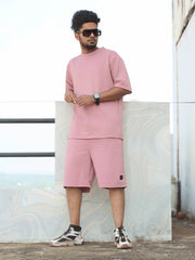 Effortless Style: Men's Shorts with T-Shirt Co-ords Set - Only ₹599 [PINK]
