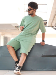Effortless Style: Men's Shorts with T-Shirt Co-ords Set - Only ₹599 [PISTA GREEN]