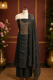 Silk Churidar Material – Golden Thread Work with Sequins