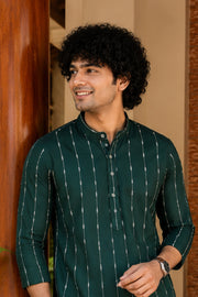 Paul Berg Short Kurta – Golden Line Print
