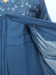 Queen Elegance in Peacock Blue: Georgette Alia Cut Maternity/Feeding Kurti - Just ₹709