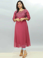 Royal Sapphire Georgette Kurtis with Round Neck - ₹710