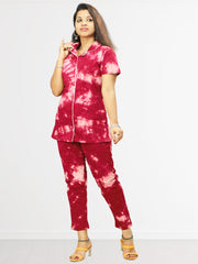 Casual Printed Co-ord Set for Women's in Comfortable Loopknit