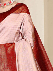 Gorgeous Art Silk Wedding Saree in Elegant Onion & Maroon - Exclusive Fancy Collection at ₹795!