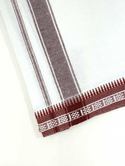 MEN COTTON HANDLOOM  WHITE DHOTI